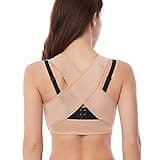 Werena Chest Brace Up for Women Posture Corrector Bra Back Brace Support Bra Shaper Vest Shapewear Tops (X-Strap Beige-2,M)
