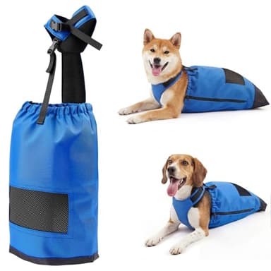 Sadnyy Drag Bags for Paralyzed Dogs & Cats, Adjustable Disabled Pet Mobility Aid with Breathable Mesh, Dog Wheelchair for Hind Legs, Easy On/Off, Adjustable Fit, Protects Chest & Limbs(Blue,M)