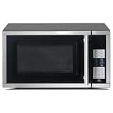Techomey 0.7 Cu.Ft Countertop Microwave Ovens,17.9"Microwave Ovens with 6 Auto-Cook Programs in Smudge-Proof Stainless Steel, LED Display Child Lock, Black, 700W
