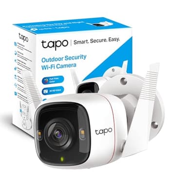 Tapo 2K+ Outdoor Wired Security Camera - Person/Vehicle/Motion Detection, 24/7 Recording, Starlight Color Night Vision, Subscription-Free Local Storage or Optional Cloud, Works with Alexa, C320WS