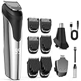 Beard Trimmer Hair Clipper for Men,All in One Men's Grooming Kit with Cordless Rechargeable Hair & Nose Trimmer Electric Shaver,Low Noise Moter & Stainless Steel Blade, IPX4 Waterproof Extra Long Life