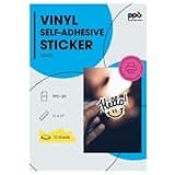 PPD Printable Vinyl Sticker Paper for Inkjet Printer, Matte Sticker Paper 11 x 17, Self-Adhesive Print Your Own Stickers at Home, Custom Photo, Waterproof & Tear Resistant, Instant Dry (10 Sheets)