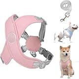 𝘾𝙝𝙚𝙬𝙞𝙚 Cozy Harness, Soft Breathable 𝘾𝙝𝙚𝙬𝙞𝙚 Dog Harness, Adjustable with Reflective Trim & Traction Rope, Anti-Breakaway Safety for Active Pets (Pink, S)