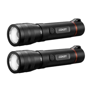 Coast G60R 1000 Lumen Waterproof Rechargeable LED Flashlight, 2-Pack