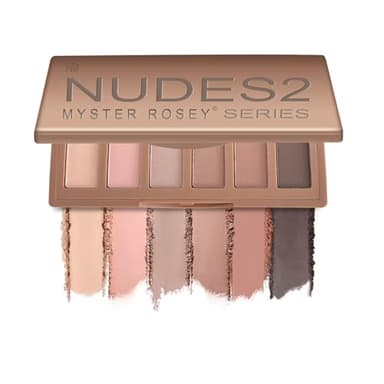 MYSTER ROSEY Nudes 2 Series Mini Eyeshadow Palette, Velvety Matte&Satin Finish, 6 Nude Taupe & Brown Neutral Eye Shadows, Travel Friendly Size, Vegan, Cruelty -free