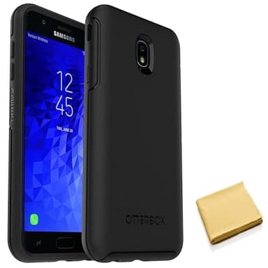 OtterBox Symmetry Series Case for Samsung Galaxy J7 (2018)/J7 2nd gen/J7 V 2nd gen/J7 Refine with Cleaning Cloth -Non Retail Packaging - Black
