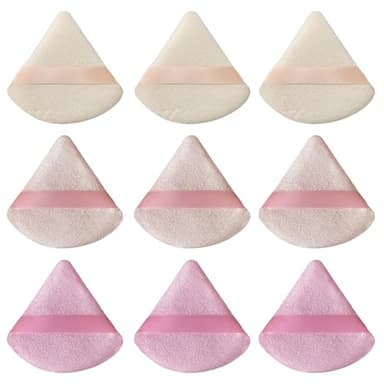 9 Pcs Pink Triangle Powder Puff Makeup Puff:Powder Puff Face Triangle for Loose Powder Cosmetic Foundation Makeup Sponge