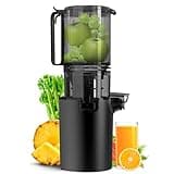 Cold Press Juicer, 5.4" Wide Feed Chute Juice Extractor Machine with 400W, High Juice Yield, Slow Masticating Juicer for Whole Vegetables & Fruits, Black