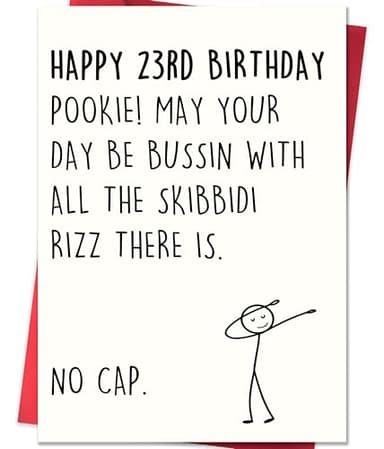 Smithtuy 23rd Birthday Card for Him Her,23rd Birthday Decorations & Gifts for Men Women Daughter Son Boyfriend Girlfriend,Funny 23 Year Old Birthday Gifts with Gen Z Slang Meme-Inspired Design