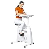 FLEXISPOT 3-IN-1 Exercise Bike,Movable Stationary Bikes for Home,Desk Bike with Pedal Exerciser,Indoor Exercise Bike Fitness Bicycle with 8-Level Adjustable Resistance 350LBS Heavy Duty(White)
