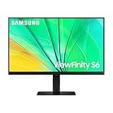 SAMSUNG 24" ViewFinity S6 (S60D) Series QHD High Resolution Computer Monitor, 100Hz, HDR10, Multiple Ports w/ HDMI, DisplayPort, USB-A, Easy Setup, Height Adjustable Stand, LS24D606EANXZA, 2024