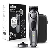 Braun All-in-One Men's Shaving Kit Series 7 7440, 12-in-1 Beard, Face, Nose, Ear Trimmer, Hair Clippers, Body Groomer and Manscaping