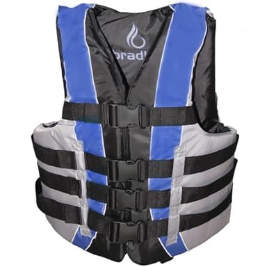 Bradley Life Jackets for Adults | Marine Life Vests for Adults | Coast Guard Approved Flotation for Fishing and Hunting Waterfowl | Wakeboard Close to Shore Ocean Kayak Life Vest Blue 2X/3X