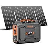 Portable Solar Generator with Panel, 100W Portable Power Station with 40W Panel, 110V AC Outlet Camping Solar Power Bank 146Wh Lithium Battery Pack for Home Use RV Van Outdoor Power Outage Backup