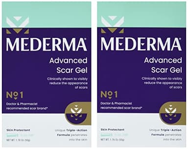 Mederma Advanced Scar Gel 1x Daily Reduces The Appearance of Old New Scars #1 Doctor Pharmacist Recommended Brand for Scars 1.76oz, Clear, 100g (2x50g)