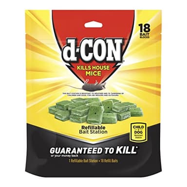 d-CON Refillable Corner Fit Mouse Bait Station, 1 Trap + 18 Bait Refills