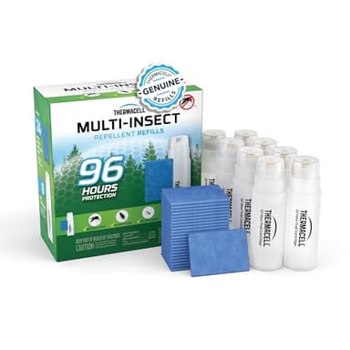 Thermacell Mosquito & Multi-Insect Repellent 96-Hour Refill; Includes 8 Fuel Cartridges, 24 Repellent Mats; Compatible W/Fuel-Powered Thermacell Repellers; Repels Mosquitoes, Noseeums & Black Flies