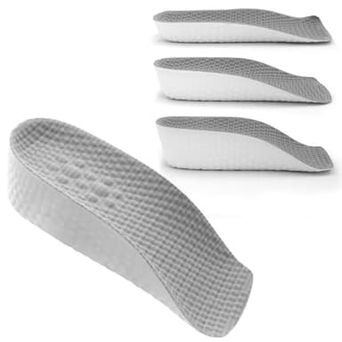 Height Increase Insoles for Men and Women, Foot Arch Contour Shoes Lifts for Men Orthopedic Heel Lift Cushion Gel Leg Discrepancy Balancer (Grey,3 Pairs - 1.5cm 2.5cm 3.5cm) (Grey)
