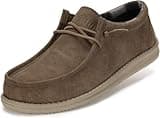 WHITIN Men's Slip on Loafers Leather Boat Shoes Casual Deck Sneakers Size 13 Fashion Moccasin Winter Warm Walking Light Brown 47
