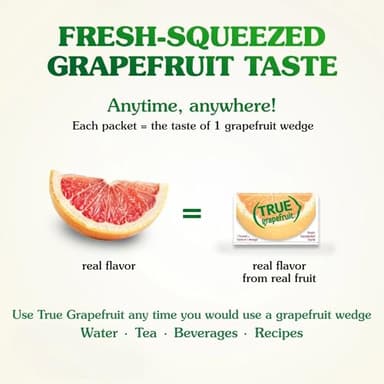 TRUE GRAPEFRUIT Water Enhancer (32 Packets) | Zero Calorie Unsweetened Water Flavor Packets | For Water, Bottled Water, & Recipes