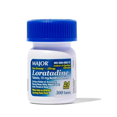 Major Allergy Loratadine 10 mg Tablets - Non-Drowsy Allergy Medicine for Adults and Kids Ages 6+ - Promotes 24-Hour Allergy Relief - Daily Allergy Tablets - Antihistamine - 300 Tablets