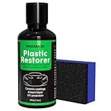 NADAMOO Plastic Restorer, Highly Concentrated Ceramic Coating for Cars, Back to Black Automotive Exterior and Interior Trim Scratch Remover Kit, Restore Faded Plastic, Vinyl & Rubber, 30ml