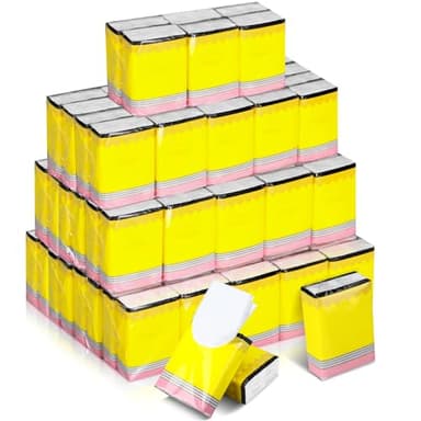 Ctosree 50 Pack Back to School Pocket Tissues Teacher Classroom Travel Packs Bulk 500 Sheet Small Notebook Tissues Pocket Packs 3 Ply Mini Travel Size Individual (Classroom Pencil)