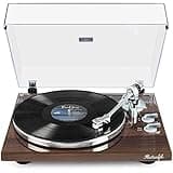 Turntables Belt-Drive Record Player with Wireless Output Connectivity, Vinyl Player Support 33&45 RPM Speed Phono Line USB Digital to PC Recording with Advanced Magnetic Cartridge&Counterweight