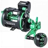 Sougayilang Line Counter Trolling Fishing Reel,Conventional Level Wind Trolling Reel, Graphite Body, Durable Stainless-Steel and Brass Gears, Large Line Capacity, Powerful Carbon Disc Drag-RZC20R