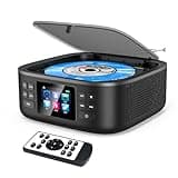 Bluetooth CD Player Portable,Desktop Boombox CD Player with Bluetooth Music Portable CD Player FM Radio & Bluetooth Speaker,LED Screen,Built-in Dual Speakers Support USB/AUX Headphone Jack for Home