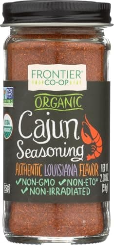 Frontier Co-op Organic Cajun Seasoning, Louisiana-Style Spice Blend for Meats, Seafood, Jambalaya, Cajun Pasta | 2.08 Ounce (Pack of 1)
