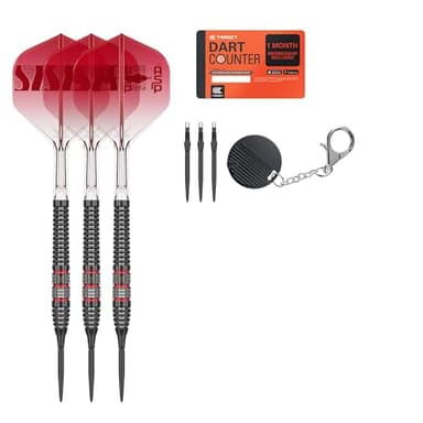 Target Darts Nathan Aspinall Steel Tip 95K Dart Set, 22G | 95% Tungsten Darts, K-Flex No.2 Flights & Shafts, Swiss Storm Black & SP Tool Included | Player Edition Professional Dart Sets