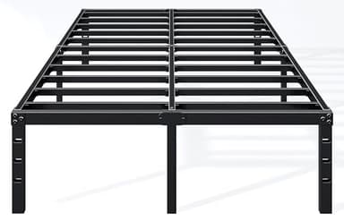 Hafenpo 18 Inch Full Bed Frame - Sturdy Metal Platform Full Size, No Box Spring Needed, Heavy Duty, Easy Assembly, Strong Bearing Capacity, Under Bed Storage, Black