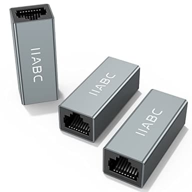 IIABC RJ45 Ethernet Coupler 3 Pack - In Line Coupler for Cat7/Cat6/Cat5e/Cat5 Cable Extender Adapter Female to Female