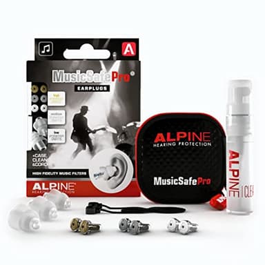 Alpine MusicSafe Pro - High Fidelity Earplugs for Musicians - 3 Interchangeable Premium Filter Sets: 16, 19 & 22 dB - Professional Musician Hearing Protection - Transparent