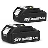 CHAUNVEN 3000mAh 18V Battery Replacement for Makita 18V Battery Compatible with 18 Volt BL1830B BL1840B BL1850B BL1860B BL1815B Battery (2 Packs)
