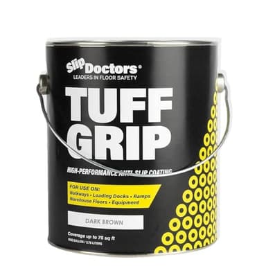 Tuff Grip Anti-Slip Paint for Ramps, Floors, Decks & Stairs – Durable Non-Skid Coating for Enhanced Traction (Dark Brown)