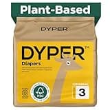 DYPER Baby Diapers Size 3 | Honest Ingredients | Cloth Alternative | Day & Overnight | Made with Plant-Based* Materials | Hypoallergenic