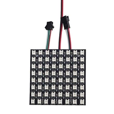 BTF-LIGHTING WS2812B ECO RGB Alloy Wires 5050SMD Individual Addressable 8X8 256 Pixels LED Matrix Panel Flexible FPCB Full Color Works with WLED,SP802E,etc Controllers Image Video Text Display DC5V