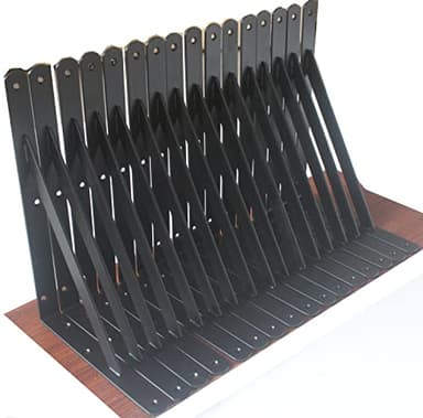 12 Pack L12 x H 8" Black Heavy Duty Shelf Brackets with Screws Metal Shelf Brackets Shelf Support Angle Brackets for Shelves L Brackets Heavy Duty Floating Shelf DIY
