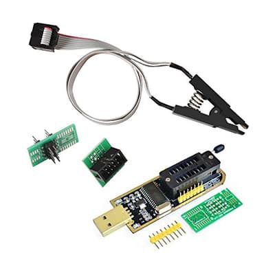 ACEIRMC SOIC8 SOP8 Flash Chip IC Test Clips Socket Adpter Programmer BIOS + CH341A 24 25 Series for EEPROM Flash BIOS USB Programmer Module (Double Clip+ USB)