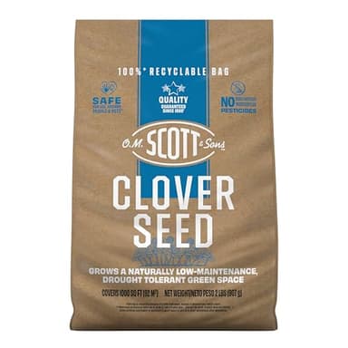 O.M. Scott and Sons Clover Seed, Lawn Seed Grows a Naturally Low Maintenance, Drought-Tolerant Lawn, 1,000 sq. ft., 2 lb.