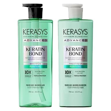 Kerasys Advanced Keratin Bond Shampoo and Treatment Set 20.2 fl oz / 600 ml (Purifying)