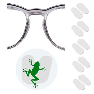 Fusanwin Eyeglass Nose Pads 0.6mm Ultra-Thin, Thousands of Frog-Inspired Microstructured Fibers, Anti-Slip Soft Adhesive Glasses Nose Pads, Silicone Nose Pad for Glasses, Sunglasses (5 Clear Pairs)
