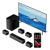 ULTIMEA 7.1 Sound Bars for TV, Virtual Surround Sound System, 410W Peak Power, App Control, Smart TV Soundbar with Wireless Subwoofer, 4 Wired Surround Speakers, Home Theater Sound System, 2025