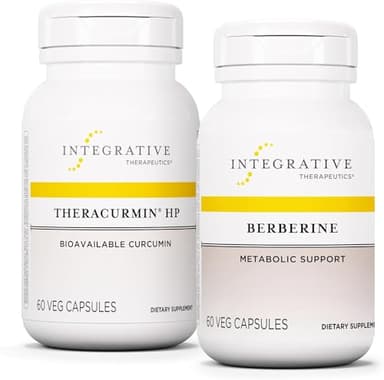 Integrative Therapeutics Bundle with Berberine, 60 Capsules & Theracurmin HP, 60 Capsules - Berberine for Metabolic Support* - Theracurmin Supplement That's 27x More Bioavailable*