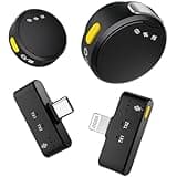 RIBIU Wireless Lavalier Microphone for iPhone/Android, Mini Microphone with Noise Cancellation, 16Hrs Battery Life, Lapel Bluetooth Mic, USB C Wireless Lapel Mic for Video Recording
