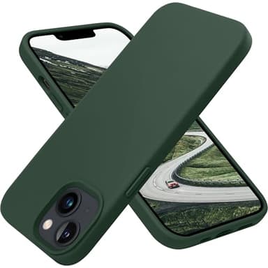 OTOFLY iPhone 13/14 Case [MagSafe Compatible] Full-Body Silicone Shockproof Slim Thin Phone Case for iPhone 13 & 14 6.1 inch (Forest Green)