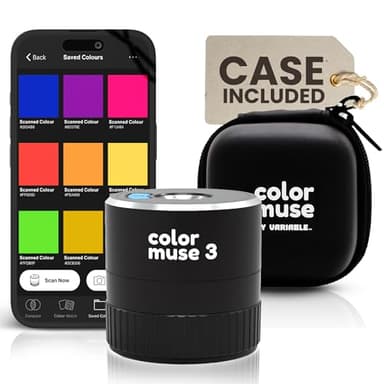 COLOR MUSE 3 Portable Color Matching and Paint Scanner Device with Protective Travel Case – Wireless Digital Colorimeter Sensor for Accurate Color - Pocket-Sized, Easy Carry, Indoor/Outdoor Projects