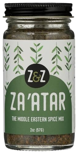 Za'atar by Z&Z | Za'atar Spice Blend with Zaatar Spice, Sumac, & Toasted Sesame Seeds | Za'atar Seasoning for Breads, Salads, Chicken, or Snacks | Savory & Tangy Palestinian Zaatar Seasoning, 2 Oz
